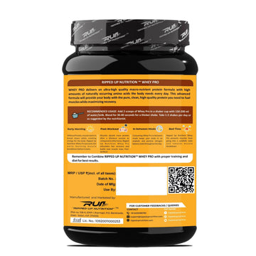 Ripped Up Nutrition Whey Pro (Trustified) | 24g Protein, 0g Sugar | 1.8 Kg, 55 Servings